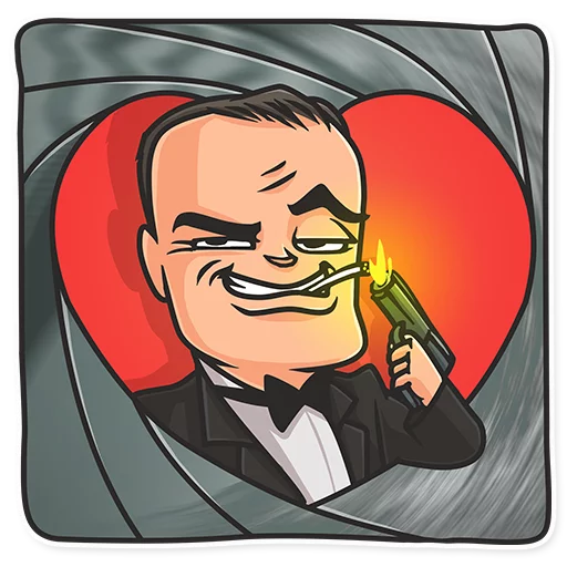 ❤ Стикер «Cinema Male Heroes» для Telegram