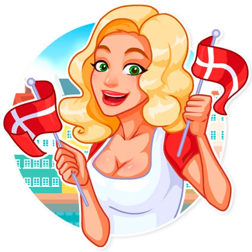 🇩🇰 Стикер «Cheerleaders 2018» для Telegram