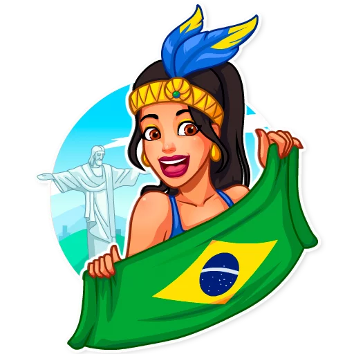 🇧🇷 Стикер «Cheerleaders 2018» для Telegram