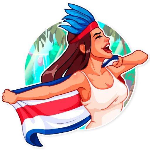 🇨🇷 Стикер «Cheerleaders 2018» для Telegram