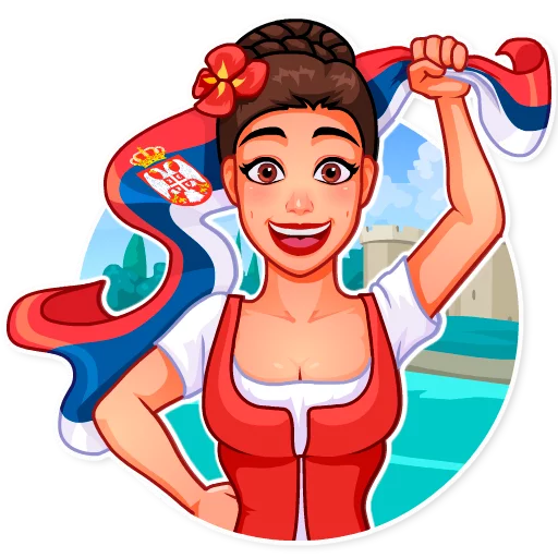 🇷🇸 Стикер «Cheerleaders 2018» для Telegram
