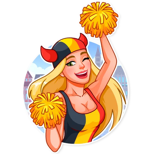 🇧🇪 Стикер «Cheerleaders 2018» для Telegram