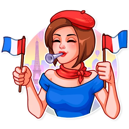 🇫🇷 Стикер «Cheerleaders 2018» для Telegram