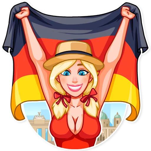 🇩🇪 Стикер «Cheerleaders 2018» для Telegram