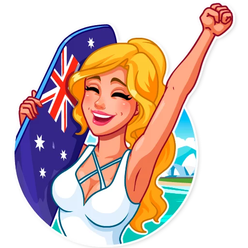 🇦🇺 Стикер «Cheerleaders 2018» для Telegram