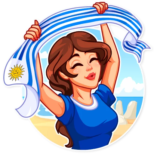 🇺🇾 Стикер «Cheerleaders 2018» для Telegram