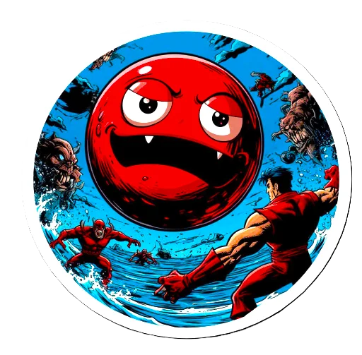 🦸 Стикер «The red ball» для Telegram