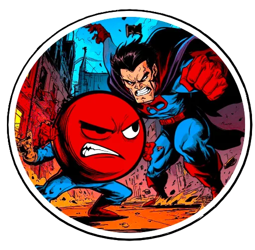 🦹‍♂️ Стикер «The red ball» для Telegram