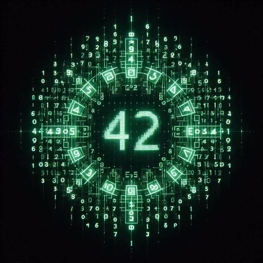 🥰 Стикер «The Ultimate Question of Life the Universe and Everything» для Telegram