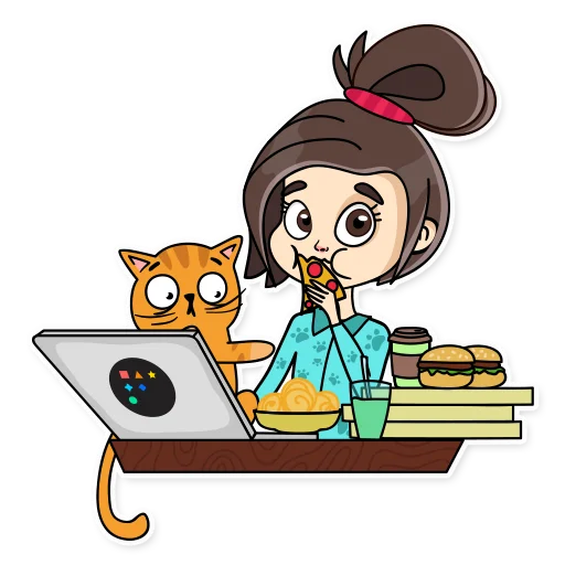🍕 Стикер «Удаленка» для Telegram