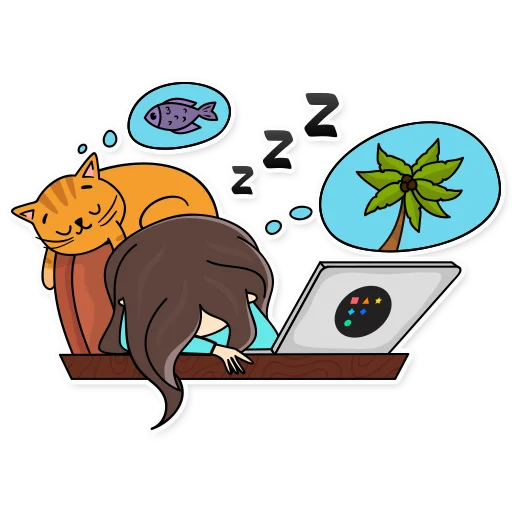 😴 Стикер «Удаленка» для Telegram