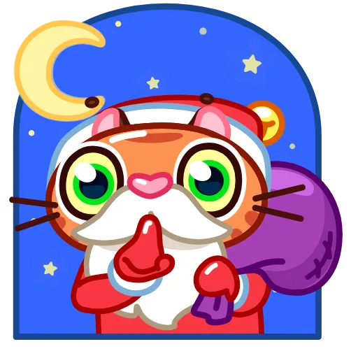 🤫 Эмодзи «Tiger Christmas» для Telegram