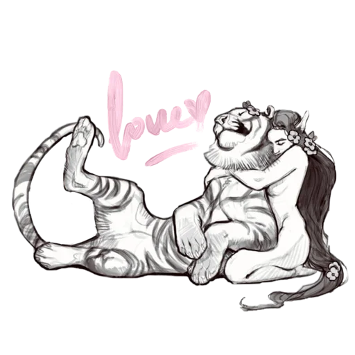 🤗 Стикер «Tigers love» для Telegram