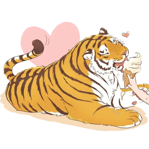 🍦 Стикер «Tigers love» для Telegram