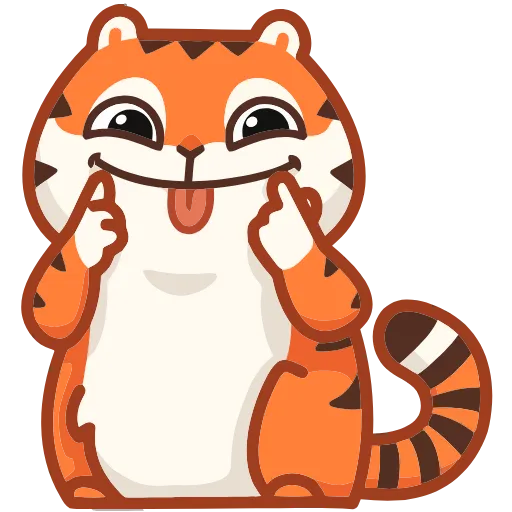 Стикерпак Тигрёнок Персик для Telegram