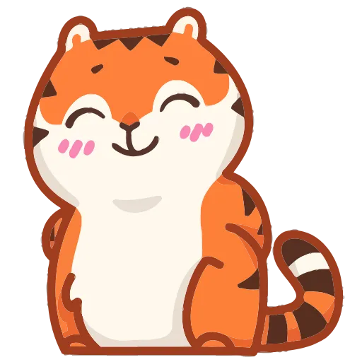 😊 Эмодзи «Тигрёнок Персик» для Telegram