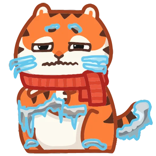 🥶 Эмодзи «Тигрёнок Персик» для Telegram