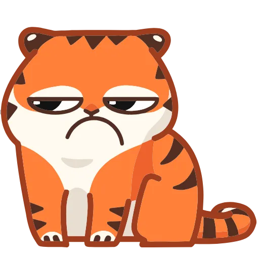 😟 Эмодзи «Тигрёнок Персик» для Telegram