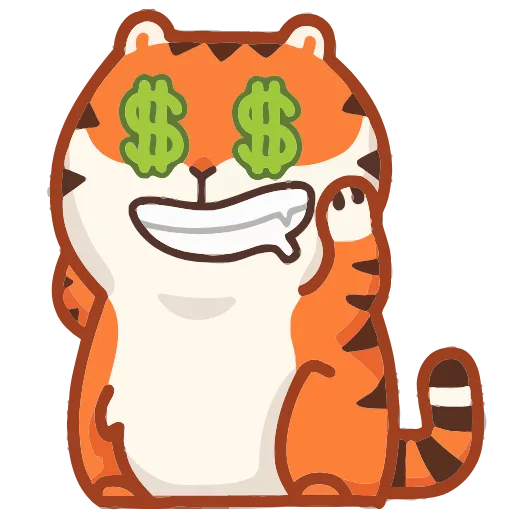 🤑 Эмодзи «Тигрёнок Персик» для Telegram