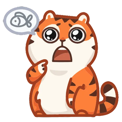 🍽️ Эмодзи «Тигрёнок Персик» для Telegram