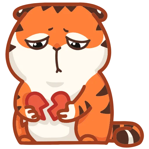 💔 Эмодзи «Тигрёнок Персик» для Telegram