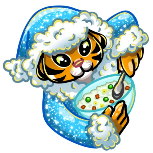 🥗 Стикер «Рыжая Снегурка» для Telegram