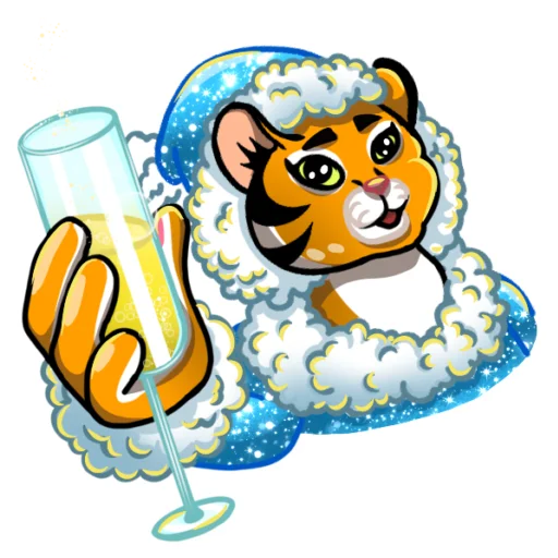 🥂 Стикер «Рыжая Снегурка» для Telegram