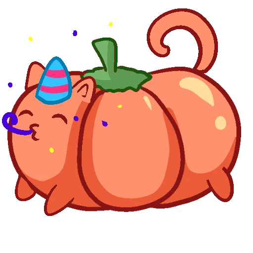 🥳 Стикер «тыквокот» для Telegram