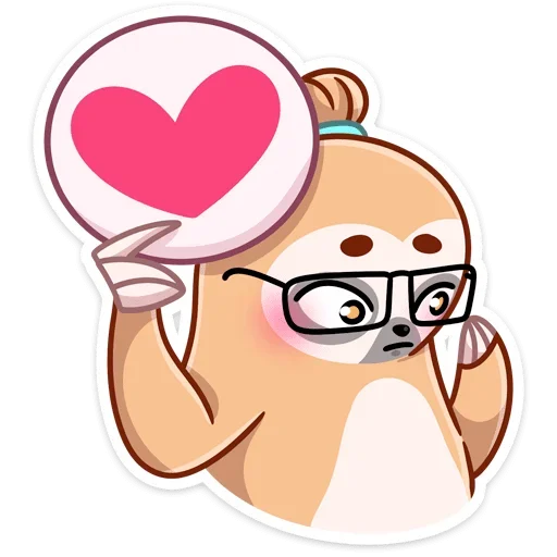 ❤ Стикер «Ленивец Тим» для Telegram