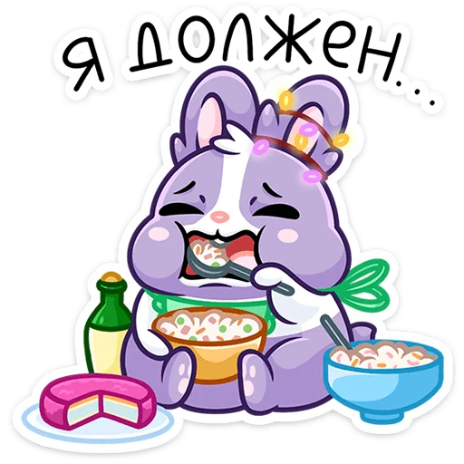 🥗 Стикер «Кролик Тиша» для Telegram