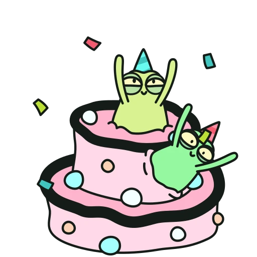 🎂 Стикер «Жаб и Жабетта» для Telegram