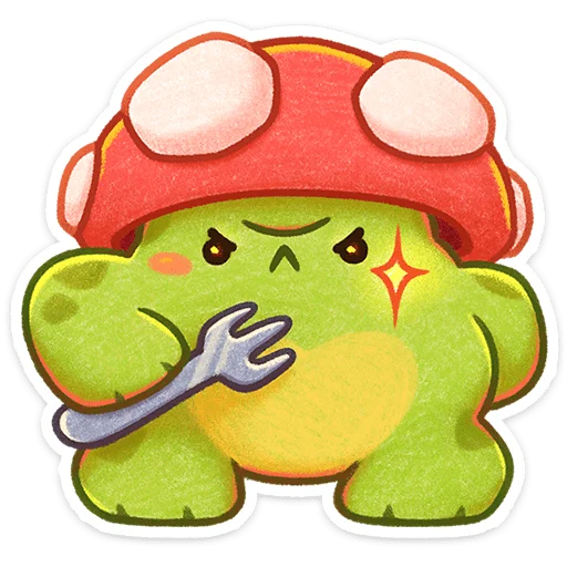 🐸 Стикер «Жабчик Мухоморов» для Telegram