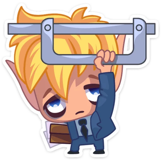 💼 Стикер «Веселый, застенчивый и очень влюбчивый эльф Тоби» для Telegram