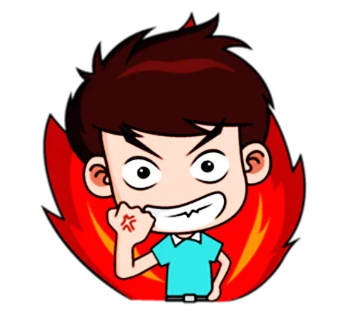 😡 Стикер «Chibi Dream Team - Tom and Jane» для Telegram