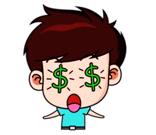 🤑 Стикер «Chibi Dream Team - Tom and Jane» для Telegram