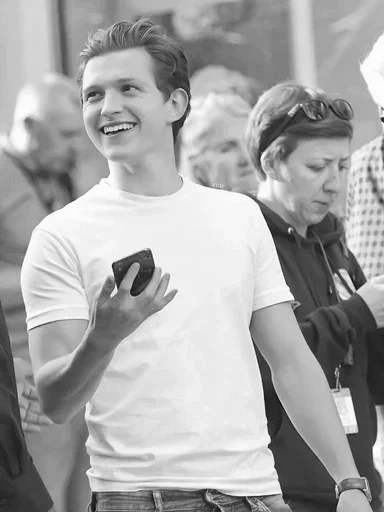 🕸 Стикер «Tom Holland BW» для Telegram