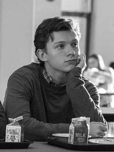 🕸 Стикер «Tom Holland BW» для Telegram