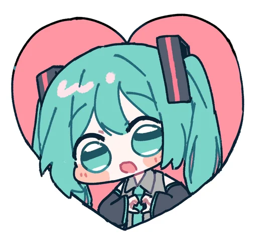 ❤️ Стикер «Hatsune Miku» для Telegram