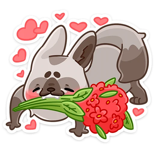 🌹 Стикер «Топа заглянул к вам на огонёк — значит, пришла пора делиться вкусняшками&;» для Telegram