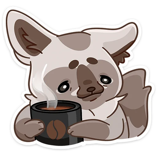 ☕️ Стикер «Топа заглянул к вам на огонёк — значит, пришла пора делиться вкусняшками&;» для Telegram