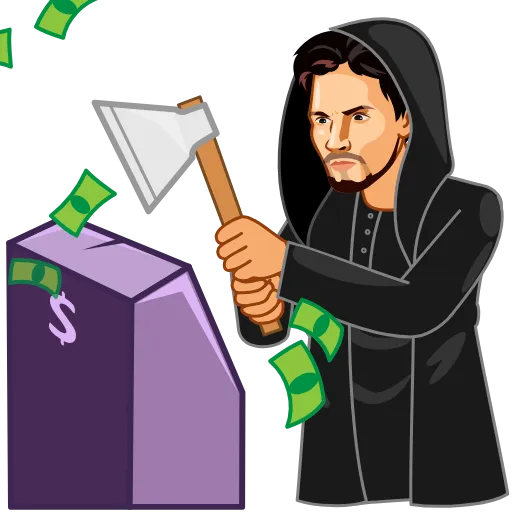 🤑 Стикер «Топор 18+» для Telegram