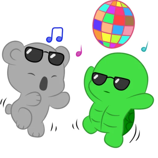 🕺 Стикер «Черепашка и Коала» для Telegram