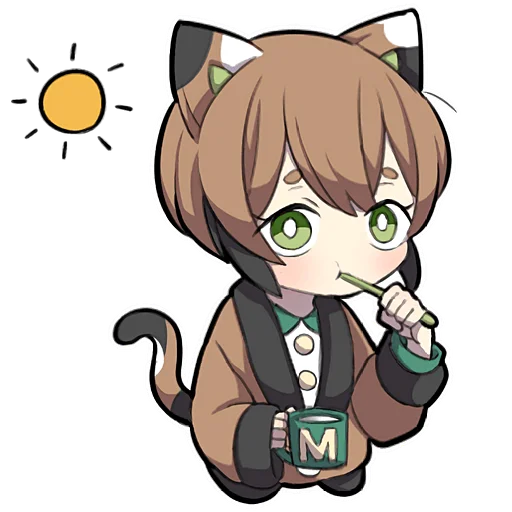 ☀ Стикер «Черепаховый котенок» для Telegram