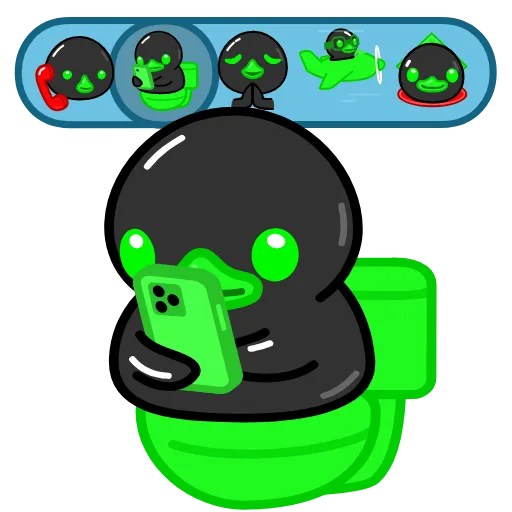🚽 Стикер «Toxic Duck Токсичный Утя» для Telegram