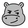 😏 Эмодзи «Бегемот» для Telegram