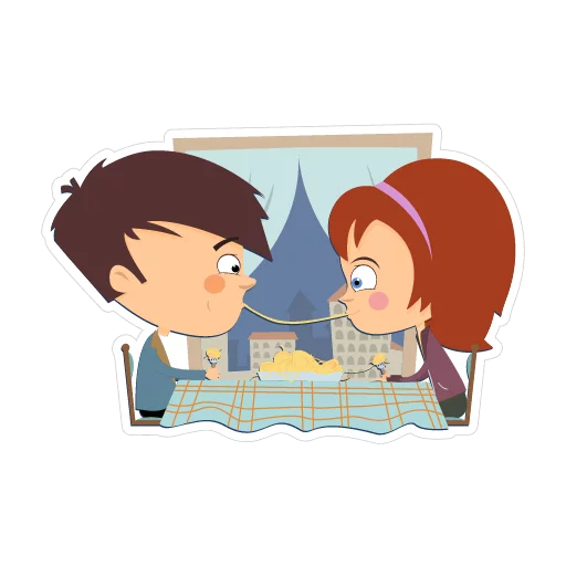 🍜 Стикер «Travelling with love» для Telegram