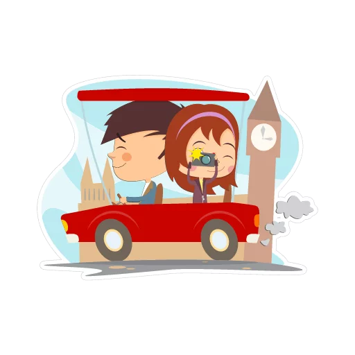 🚘 Стикер «Travelling with love» для Telegram