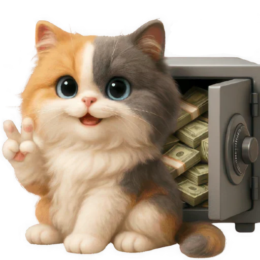 ✌️ Стикер «Трехцветный котик» для Telegram