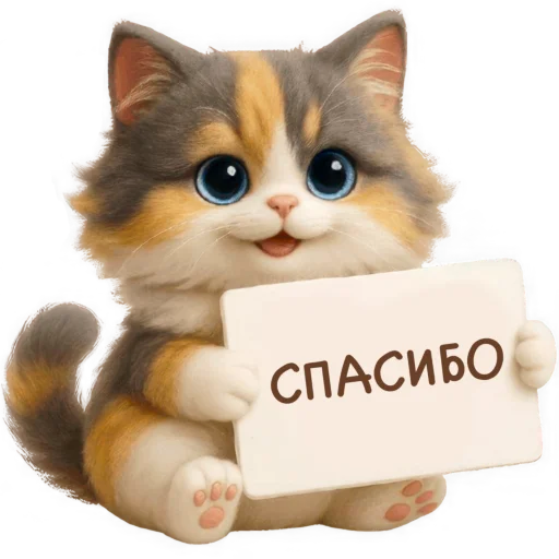 🤗 Стикер «Трехцветный котик» для Telegram