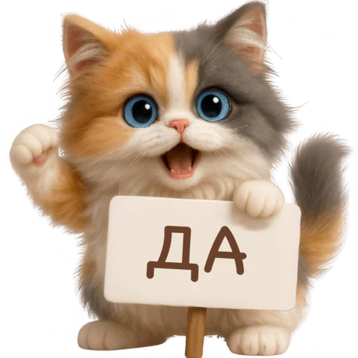 ✅ Стикер «Трехцветный котик» для Telegram